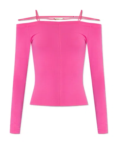 Jacquemus Bare-shoulder Blouse In Pink
