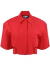 Jacquemus Bari Cropped Jacket In Red