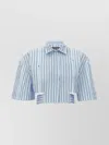 Jacquemus Bari Cropped Cutout Striped Cotton-poplin Shirt