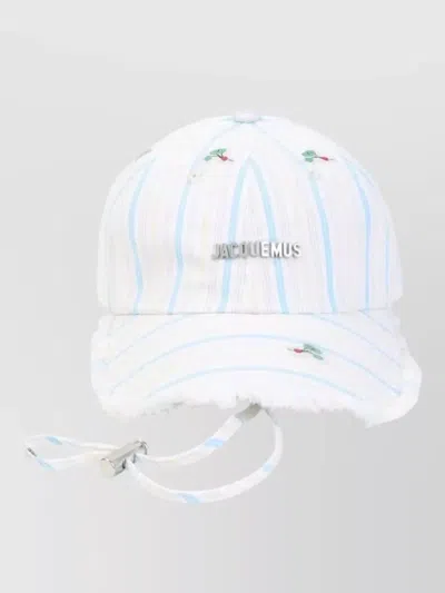 Jacquemus Baseball Cap Fringed Edge Stripe Detail