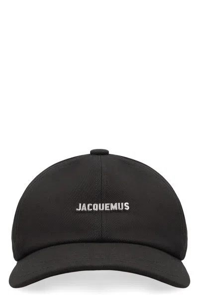 Jacquemus Gadjo Logo-embellished Cotton-twill Baseball Cap In Black