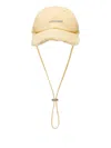 Jacquemus The Artichaut Frayed Baseball Cap In Yellow