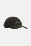 Jacquemus Dark Brown Solid Logo Baseball Hat In Brown