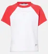 Jacquemus Raglan T-shirt With Red Sleeves And Subtle Logo In Red