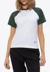 Jacquemus Cotton Blend T-shirt With Contrasting Raglan Sleeves In White