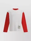 Jacquemus Color-block Long-sleeve T-shirt With Logo Accents In White