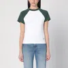 Jacquemus Cotton Blend T-shirt With Contrasting Raglan Sleeves In Green