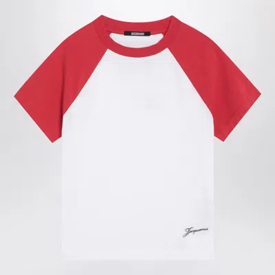 JACQUEMUS JACQUEMUS BASEBALL WHITE/RED T-SHIRT