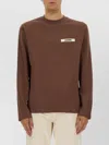 Jacquemus Basic Crew Neck T-shirt With Long Sleeves In Brown