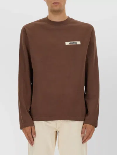 JACQUEMUS BASIC CREW NECK T-SHIRT WITH LONG SLEEVES