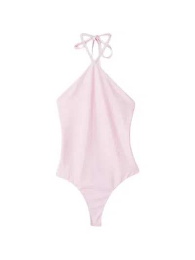 Jacquemus Bastide Halterneck Swimsuit In Pink