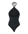 Jacquemus Halterneck One Piece Swimsuit In Black