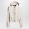 Jacquemus Hooded Drawstring Jacket Zip Pocket In Neutral