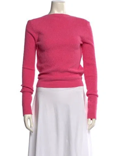 Pre-owned Jacquemus Bateau Neckline Long Sleeve Crop Top W/ Tags In Pink