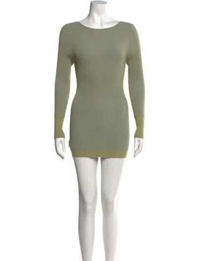 Pre-owned Jacquemus Bateau Neckline Mini Dress In Green