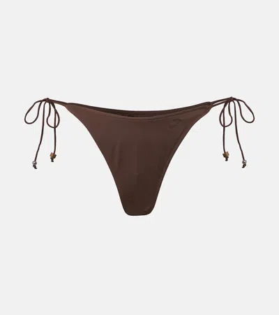 Jacquemus The Triangle Tie-fastening Bikini Bottoms In Brown