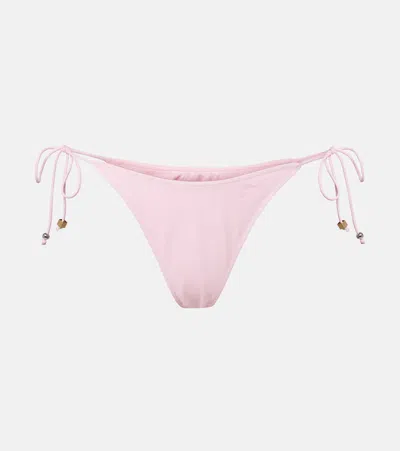 Jacquemus Beaded Bikini Bottoms In Pink