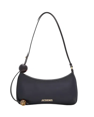 Jacquemus Beaded Detail Shoulder Bag In Black