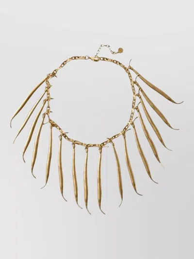 Jacquemus Bean Pendant Brass Chain Necklace