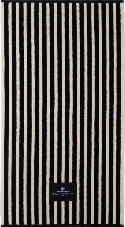 Jacquemus Beige & Black La Croisière 'the Rayures' Beach Towel