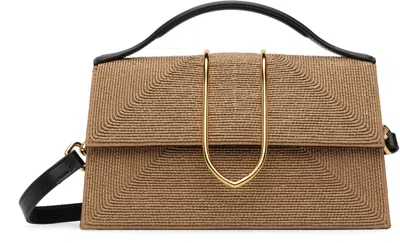 Jacquemus Beige & Black 'the Large Bambino' Bag In Brown