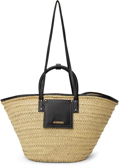 Jacquemus Beige & Black 'the Soli Basket' Tote In 990 Black
