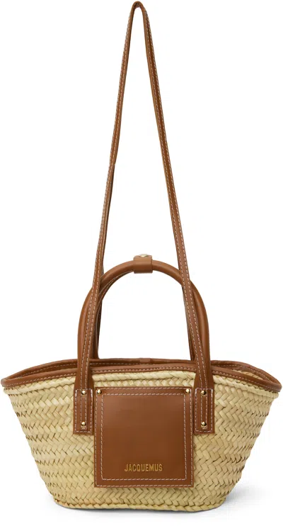 Jacquemus Beige & Brown Les Classiques 'the Small Soli Basket' Tote In 811 Light Brown 2