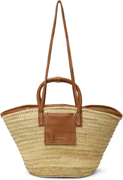 Jacquemus Beige & Brown Les Classiques 'the Soli Basket' Tote In 811 Light Brown 2