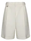 Jacquemus Beige Bermuda Shorts With Front Zip In White