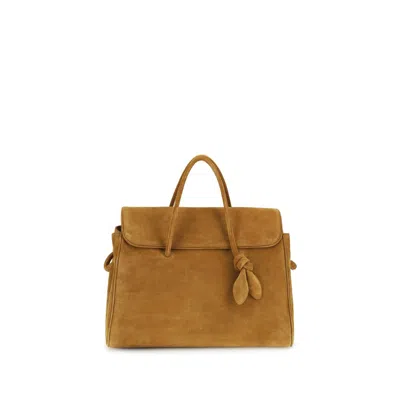 Jacquemus Beige Calf Leather Bos Taurus Handbag In Brown