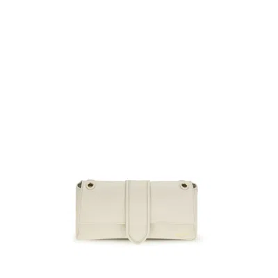 Jacquemus Beige Calf Leather Bos Taurus Shoulder Bag In White