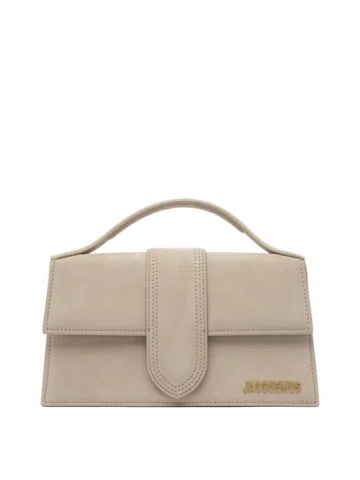 Jacquemus Beige Calf Leather Handbag In Gray