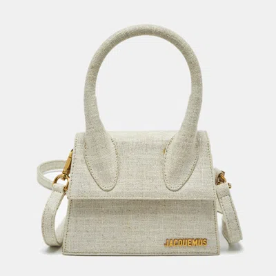 Pre-owned Jacquemus Beige Canvas Le Chiquito Moyen Top Handle Bag In Sand