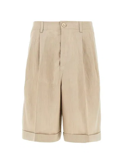 Jacquemus Beige Cotton Shorts In Brown