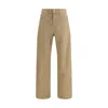Jacquemus Beige Cotton Straight-leg Jeans In Brown