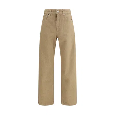 Jacquemus Beige Cotton Straight-leg Jeans In Brown