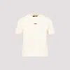 Jacquemus Gros Grain Crew Neck Cotton Blend Top In Beige