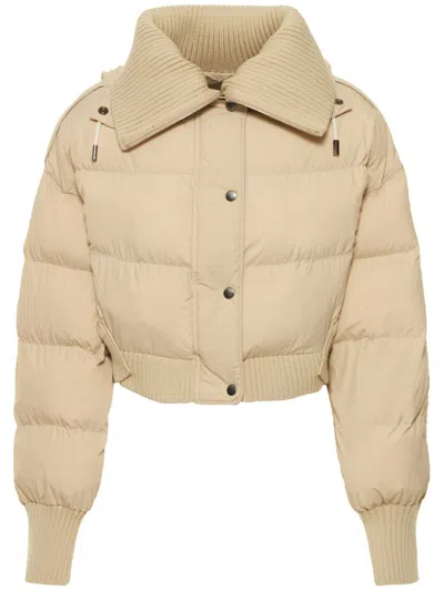 Jacquemus Beige Cropped Bomber In Sand