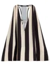 Jacquemus Beige Deep V-neck Sleeveless Racerback Top With Vertical Stripes In Multicolor
