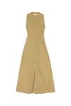 Jacquemus Favola Midi Panel Sleeveless Dress In Beige