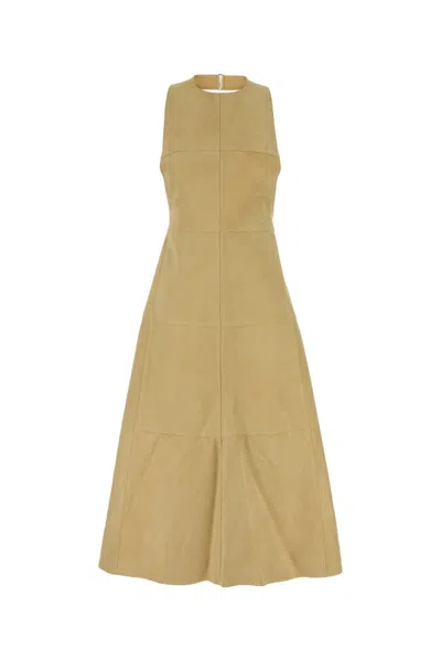 Jacquemus Favola Midi Panel Sleeveless Dress In Beige