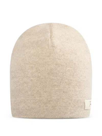 Jacquemus Beige Knitted Beanies Cap In White