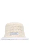 Jacquemus Beige Knitted Bucket Hat In Off White
