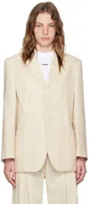 Jacquemus Single-breasted Linen Blazer In 130 Light Beige