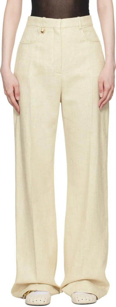 Jacquemus High Waisted Flared Pants In Giallo