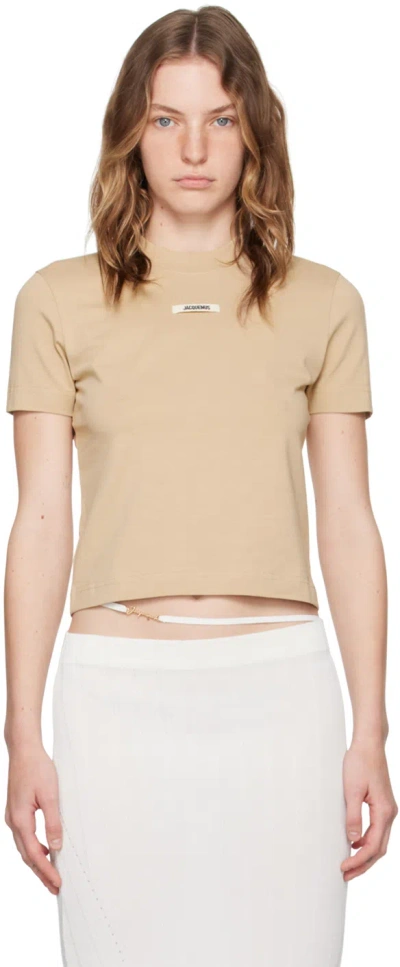 Jacquemus Le Tshirt Gros Grain Cotton T-shirt In Orange