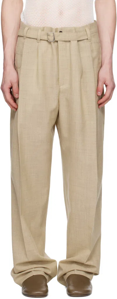 Jacquemus Beige La Croisière 'the Canevas' Trousers In Brown
