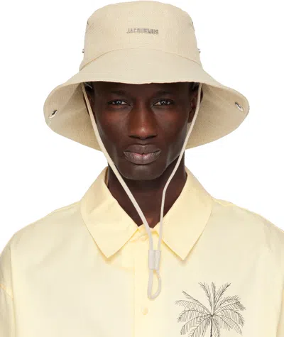 Jacquemus Beige La Croisière 'the De-nîmes' Bucket Hat In 110 Off-white