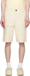 Jacquemus Beige La Croisière 'the De-nîmes' Denim Shorts In Yellow