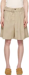 Jacquemus Pleated Shorts In Neutral